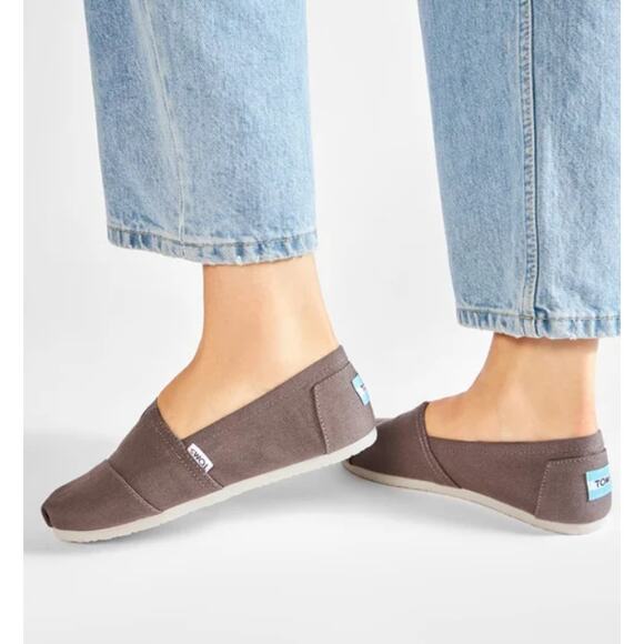 Toms Alpargata Espadrille Flats Womens US 9 UK 7 EU 40 Ash Slip On Cotton Canvas - Picture 2 of 8